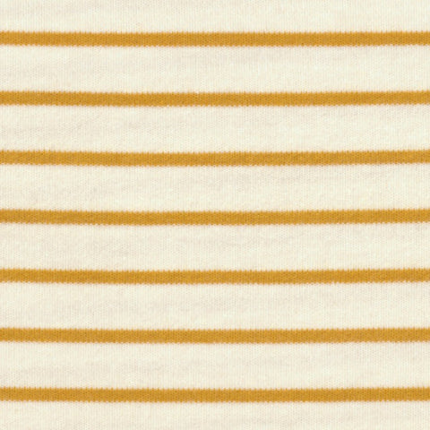 Jersey-interlock ligné moutarde | 10 cm