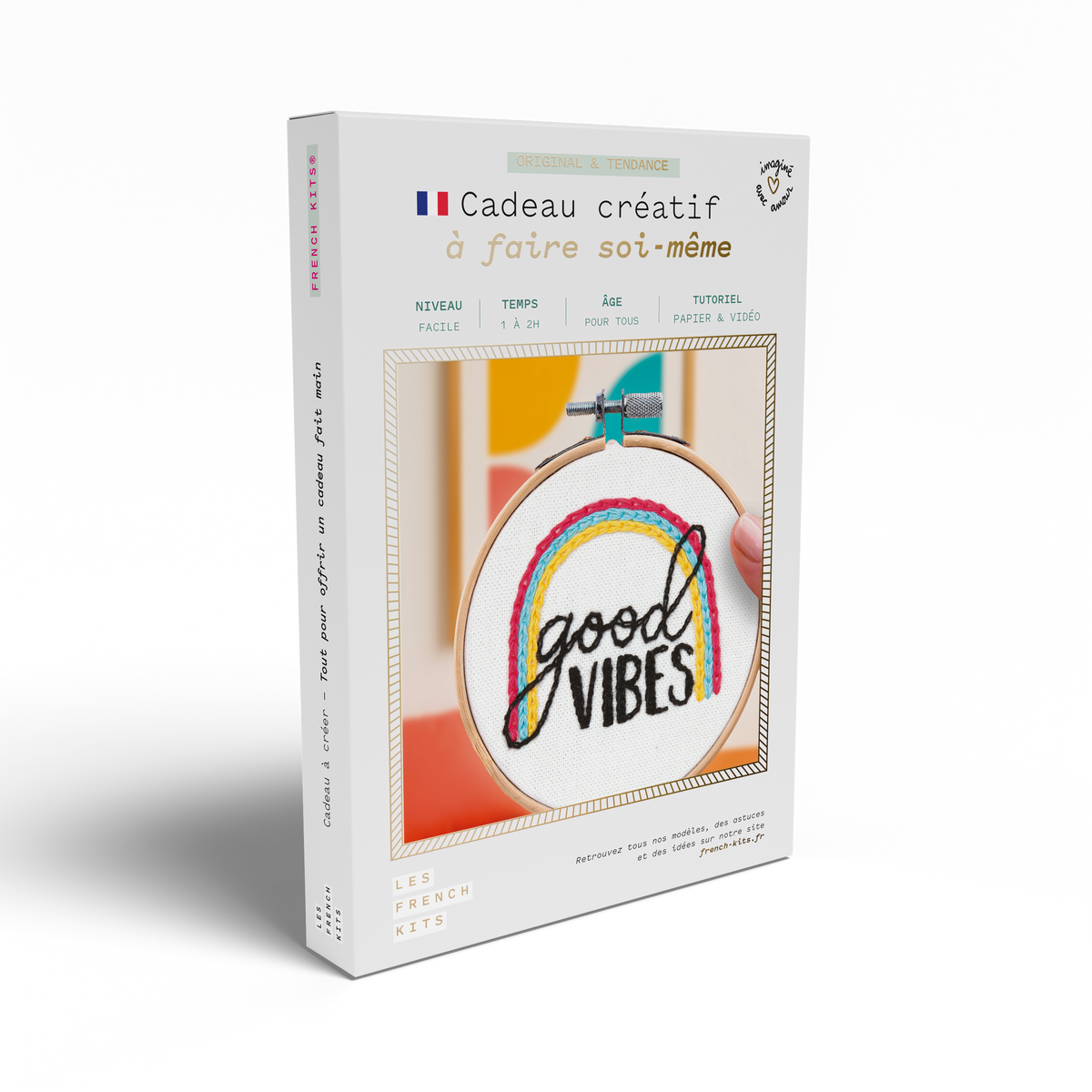 Boîte du kit de broderie Good vibes
