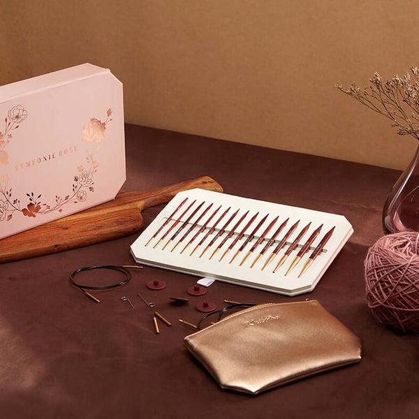 Set d'aiguilles circulaires interchangeables 'luxe Symfonie Rose' - KnitPro