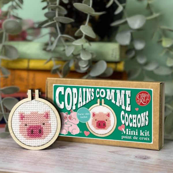 Mini kit point de croix Copains comme cochons