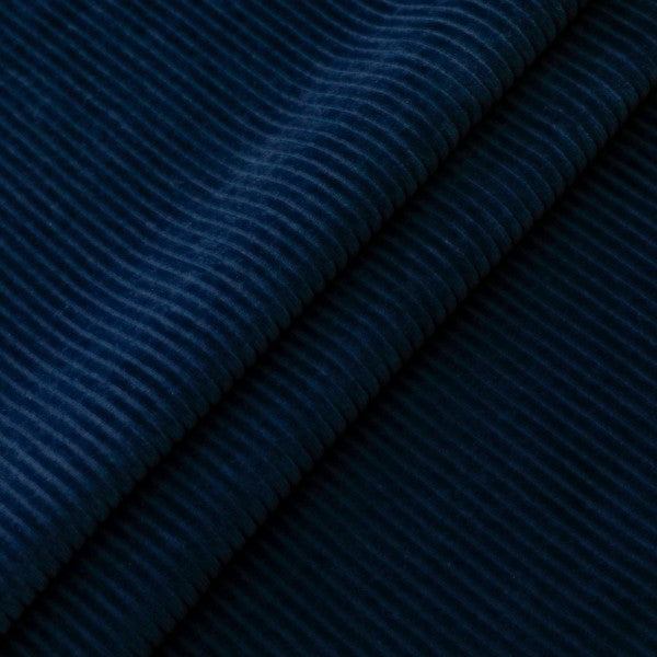 Velours côtelé doux extensible 'marine' | Coupon 45 x 160 cm