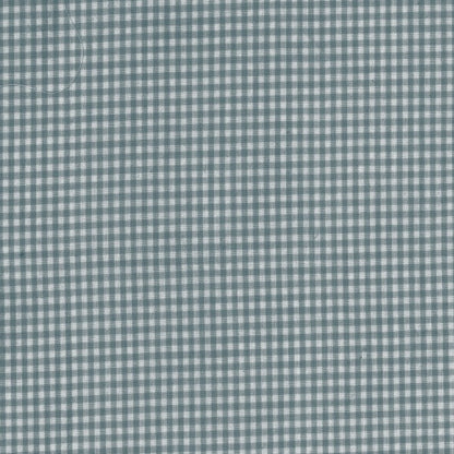 Popeline coton bio à carreaux vichy gris-bleu, Atelier-53