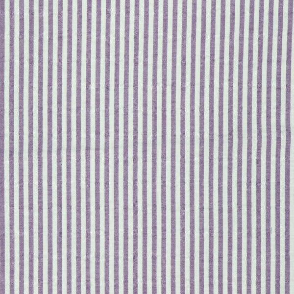 Popeline coton bio à rayures mauve et blanc, Atelier-53