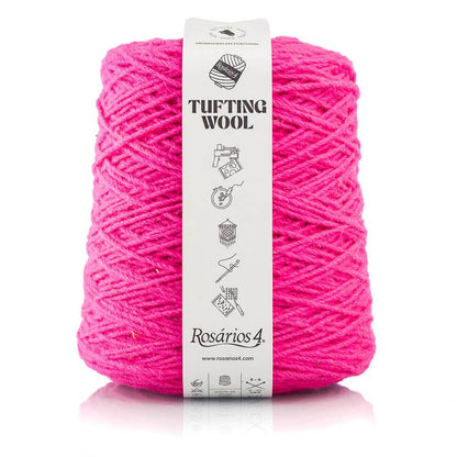 Tufting Wool Rose néon, Atelier-53