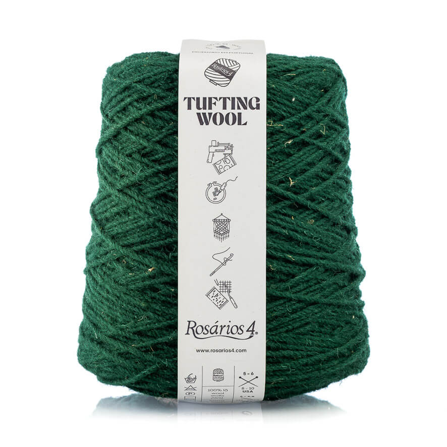 Tufting Wool Vert bouteille, Atelier-53