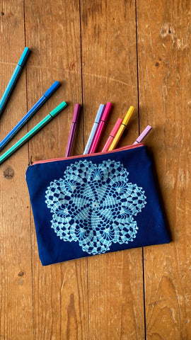 Kit de couture (débutant+) - La pochette en cyanotype