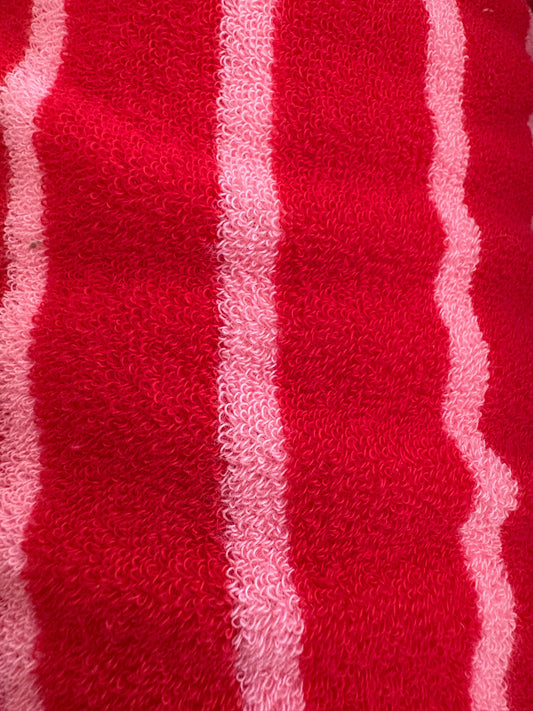 Micro éponge ligné rose-rouge | 10 cm