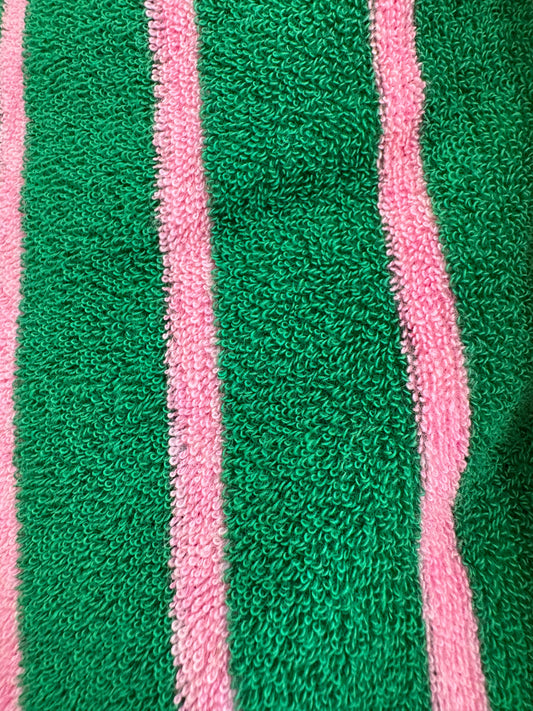 Micro éponge ligné vert-rose | 10 cm