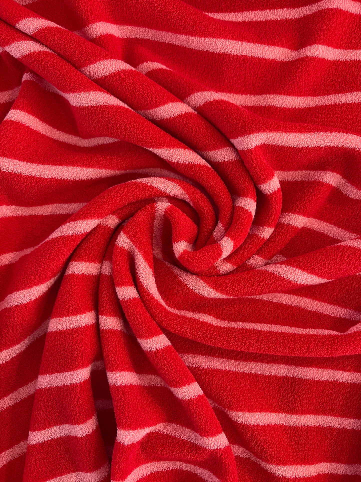 Micro-éponge coton bio lignée rose et rouge, Atelier-53