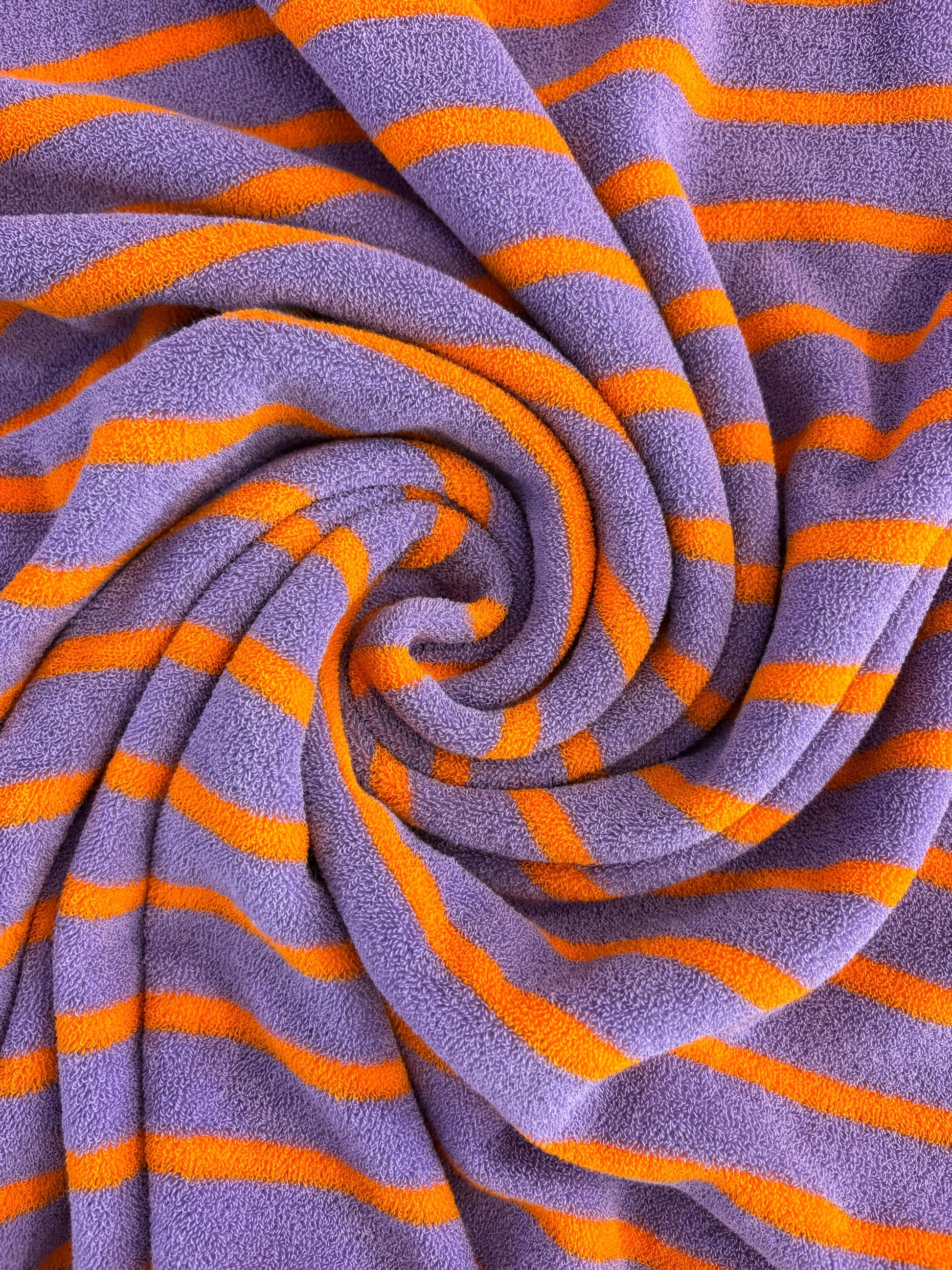 Micro-éponge coton bio lignée lavande et orange, Atelier-53