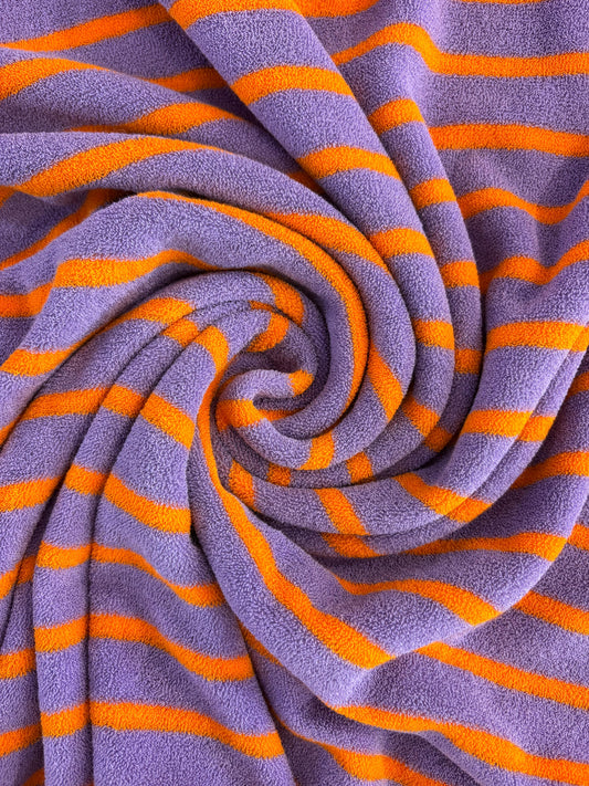 Micro éponge ligné lavande-orange | 10 cm