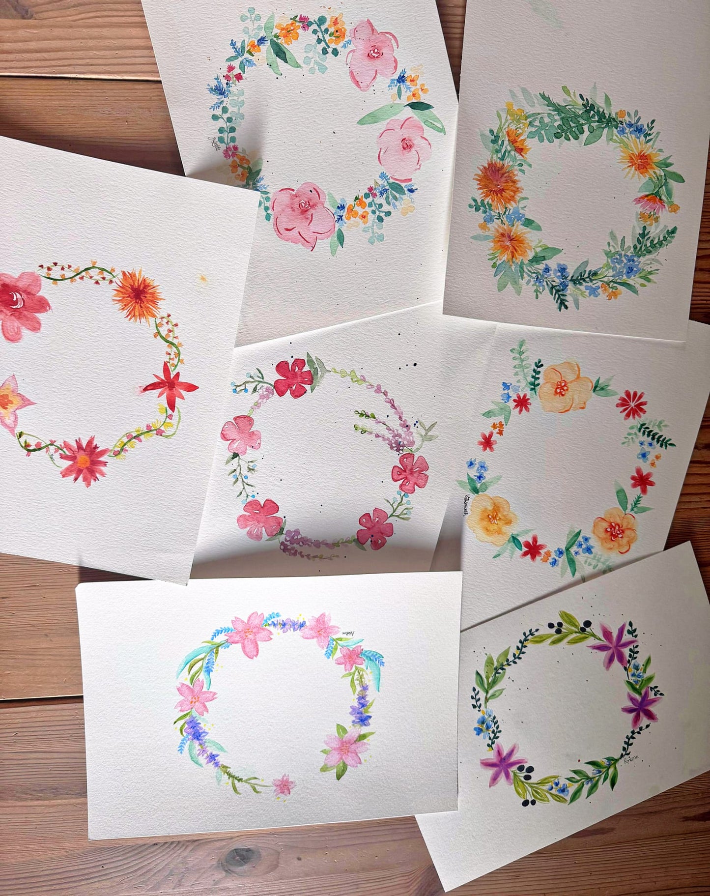 Samedi 8 août | Aquarelle « couronne de fleurs » (acompte)