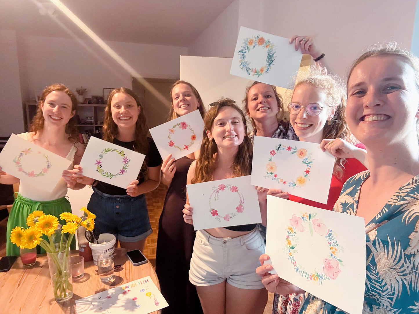 Samedi 8 août | Aquarelle « couronne de fleurs » (acompte)