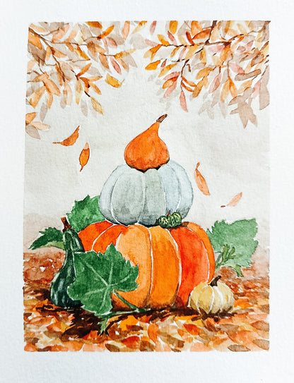 Samedi 17 octobre | Aquarelle « l'automne et ses cucurbitacées » (acompte)