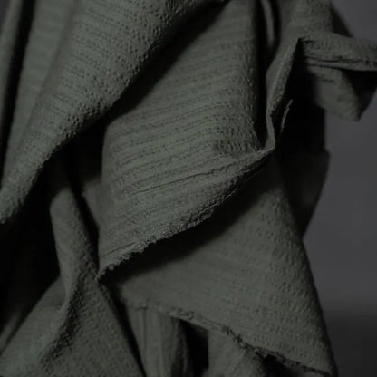 Tissu seersucker coton bio vert forêt, Atelier-53