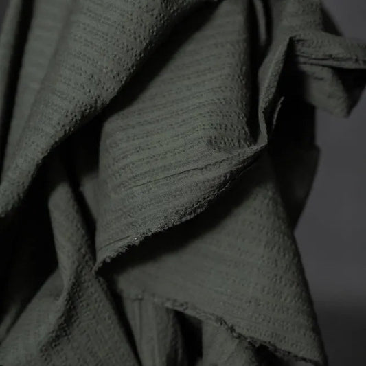 Tissu seersucker coton bio vert forêt, Atelier-53