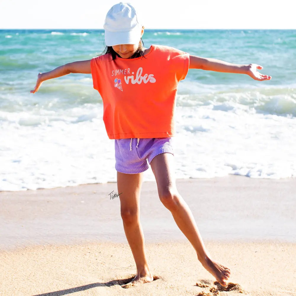 Jersey coton bio uni corail Atelier-53