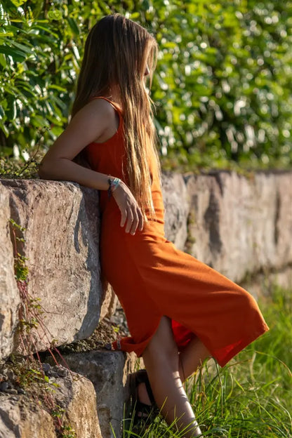 Jersey coton bio uni rouille Atelier-53