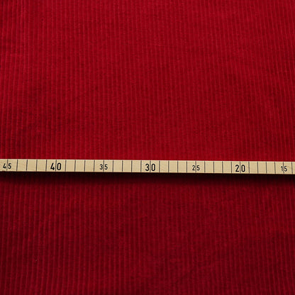 Velours côtelé doux extensible "rouge dahlia" | 10 cm