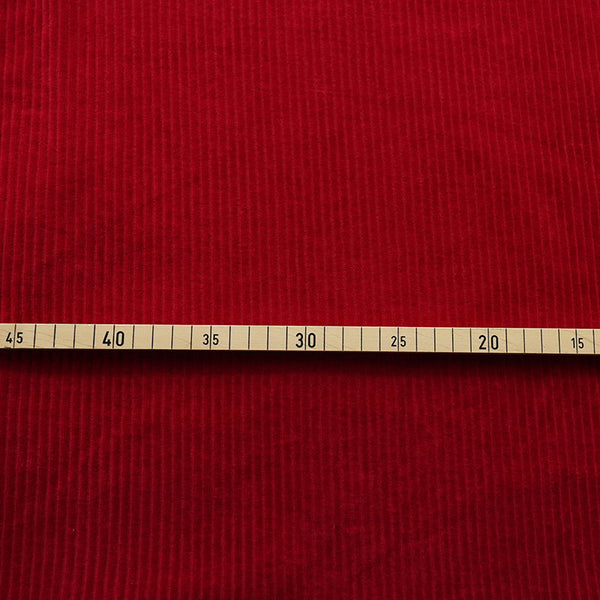 Velours côtelé doux extensible rouge | 10 cm