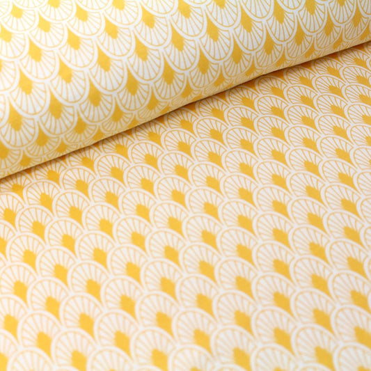 Jersey coton bio imprimé Palm jaune, Atelier-53