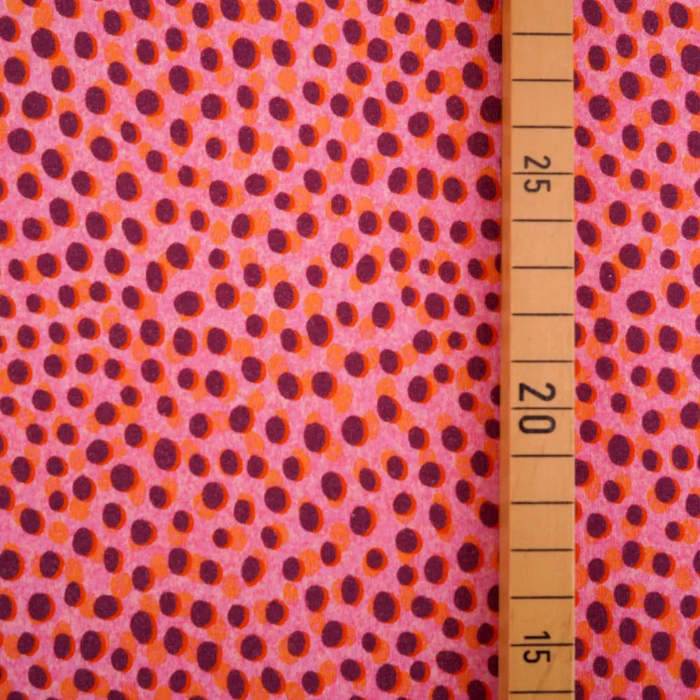 Jersey coton bio Susalabims dalmatiens rose-orange Atelier-53
