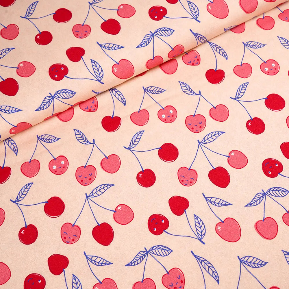 Jersey coton bio Susalabims cerises Atelier-53