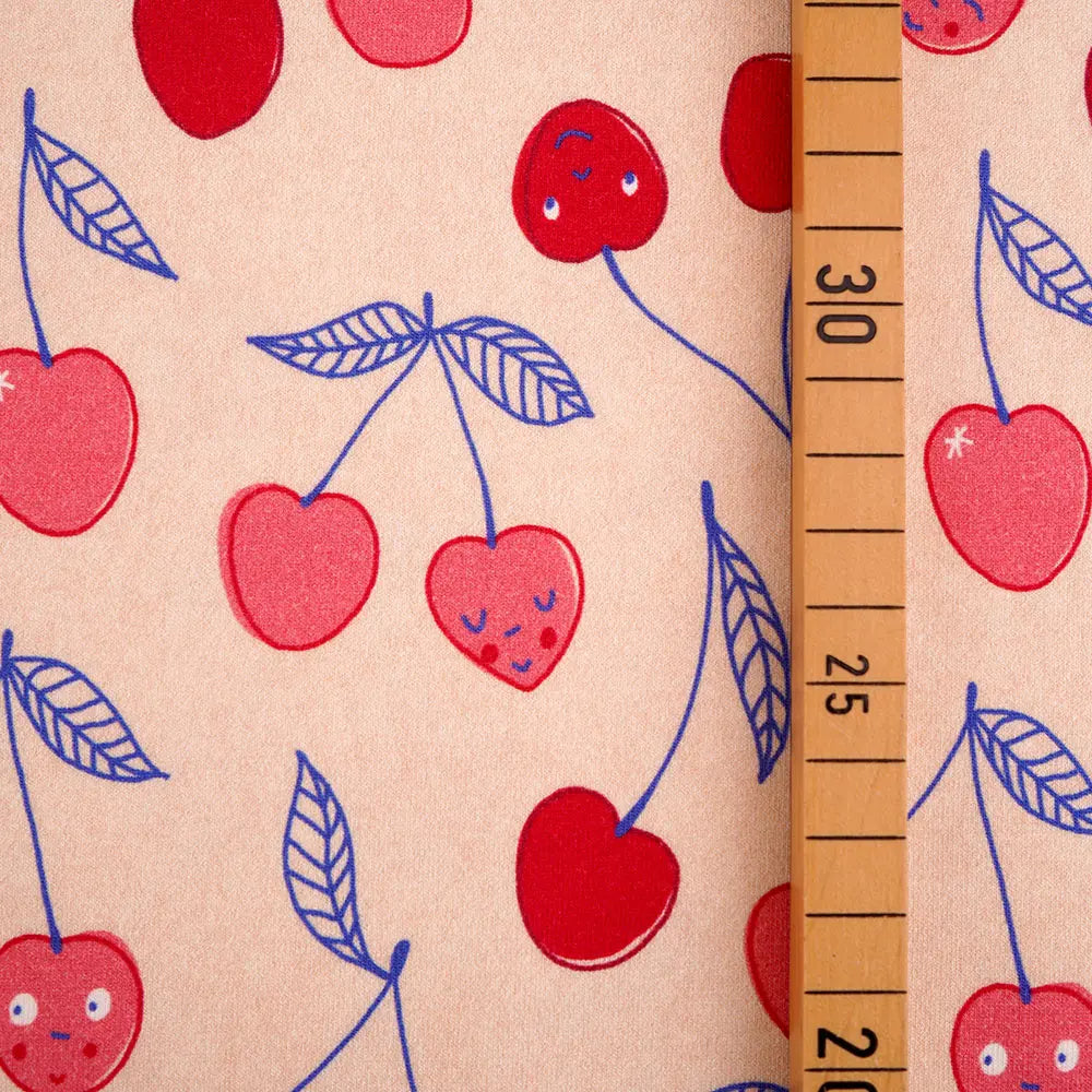 Jersey coton bio Susalabims cerises Atelier-53