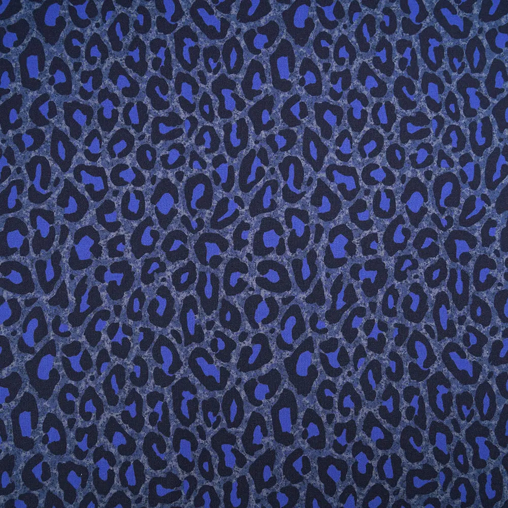 Jersey coton bio Susalabims leopard bleu Atelier-53
