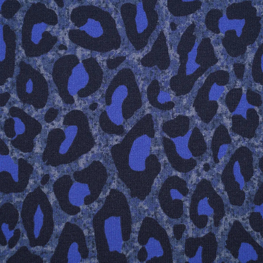 Jersey coton bio Susalabims leopard bleu Atelier-53