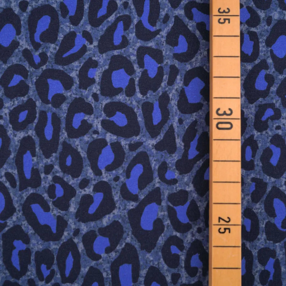 Jersey coton bio Susalabims leopard bleu Atelier-53