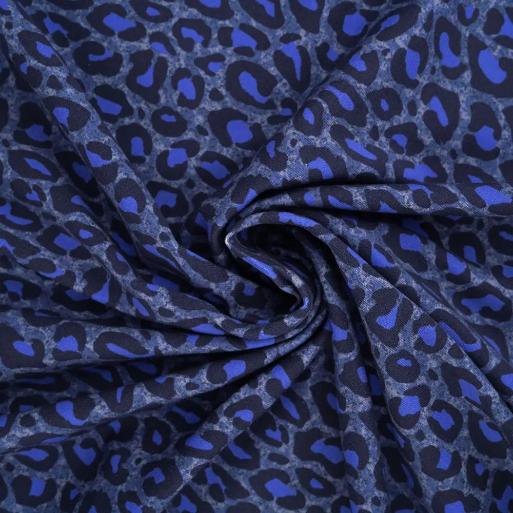 Jersey coton bio Susalabims leopard bleu Atelier-53