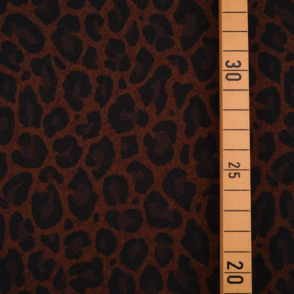 Jersey coton bio Susalabims leopard brun fonce Atelier-53