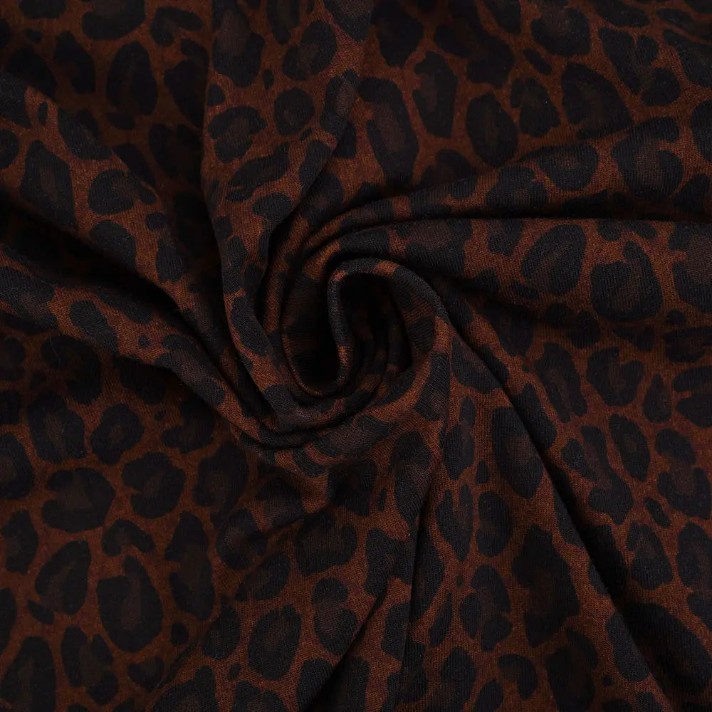 Jersey coton bio Susalabims leopard brun fonce Atelier-53