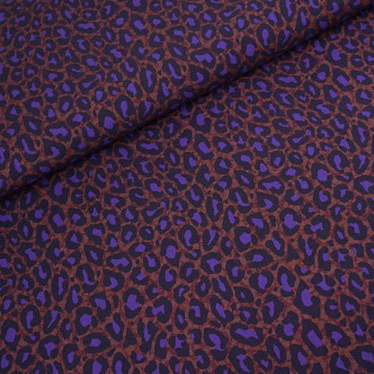 Jersey coton bio Susalabims leopard lilas-brun Atelier-53