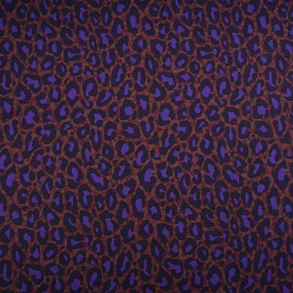 Jersey coton bio Susalabims leopard lilas-brun Atelier-53