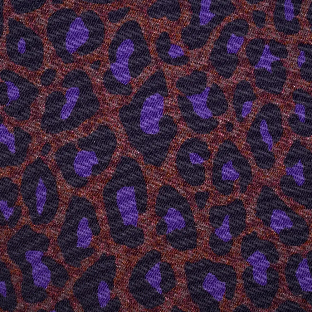 Jersey coton bio Susalabims leopard lilas-brun Atelier-53