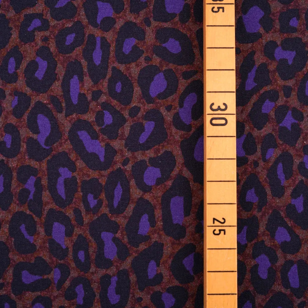 Jersey coton bio Susalabims leopard lilas-brun Atelier-53