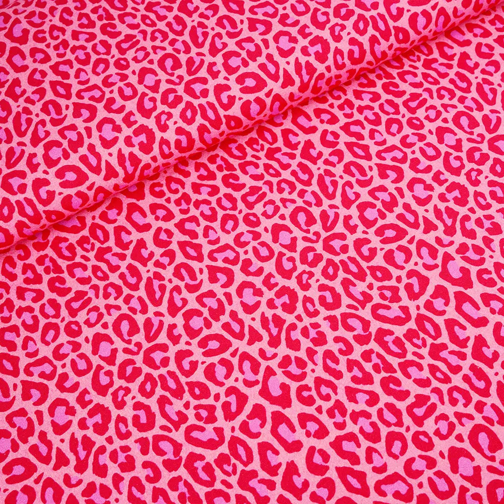 Jersey coton bio Susalabims leopard rouge Atelier-53