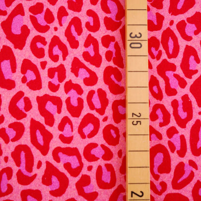 Jersey coton bio Susalabims leopard rouge Atelier-53