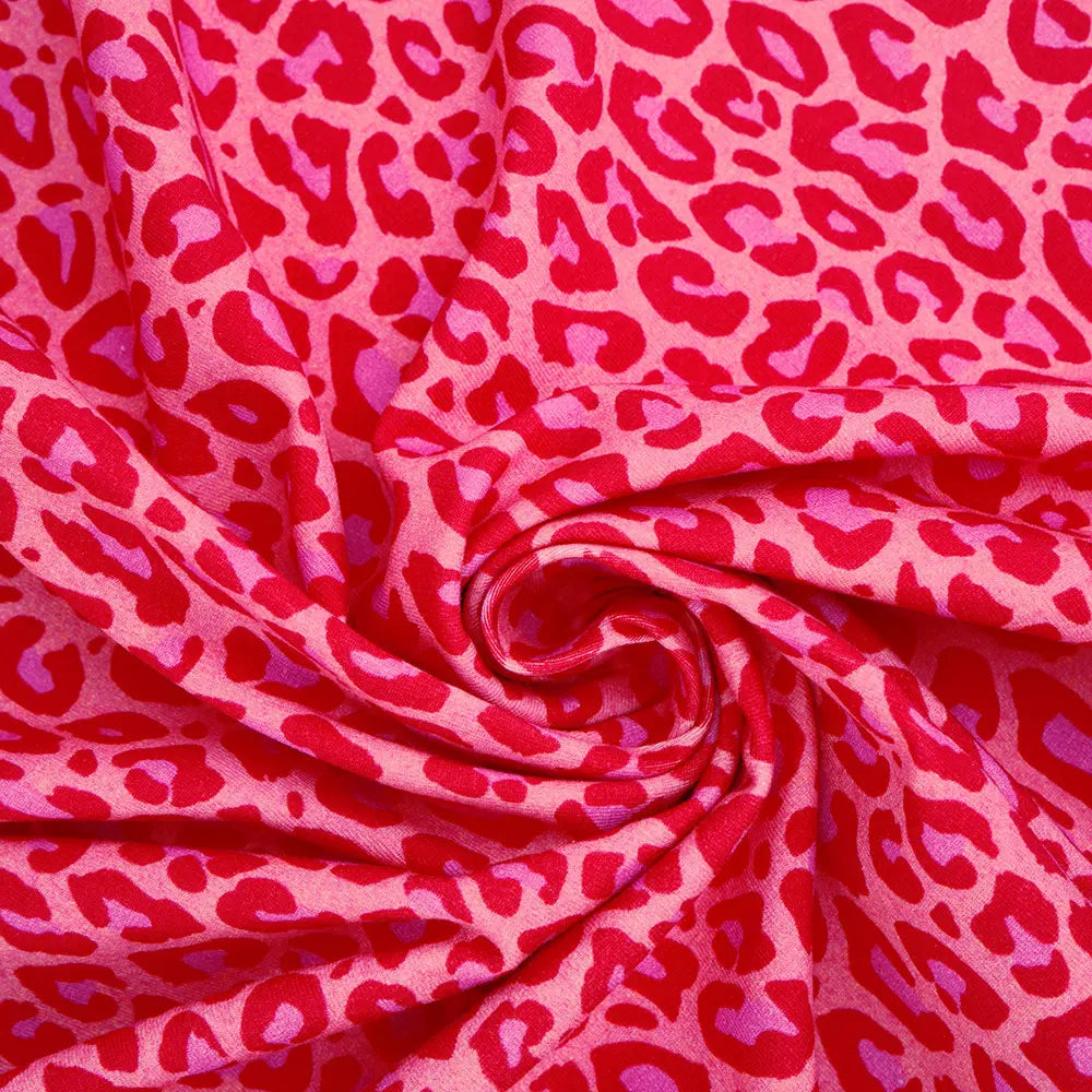 Jersey coton bio Susalabims leopard rouge Atelier-53