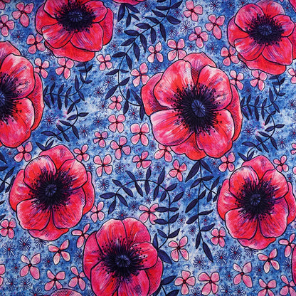 Jersey « Susalabims Coquelicots bleu » | 10 cm