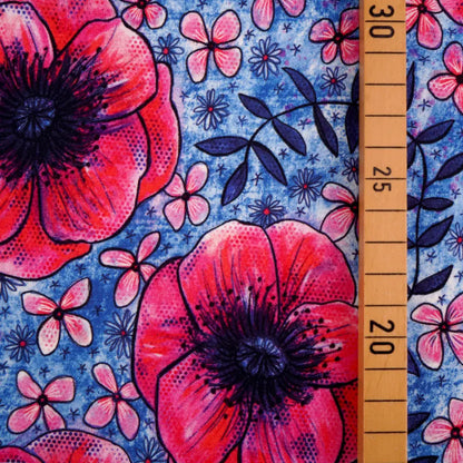 Jersey « Susalabims Coquelicots bleu » | 10 cm