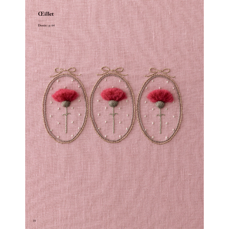 Accessoires brodés et points en relief du livre Broderie nature