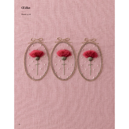 Accessoires brodés et points en relief du livre Broderie nature