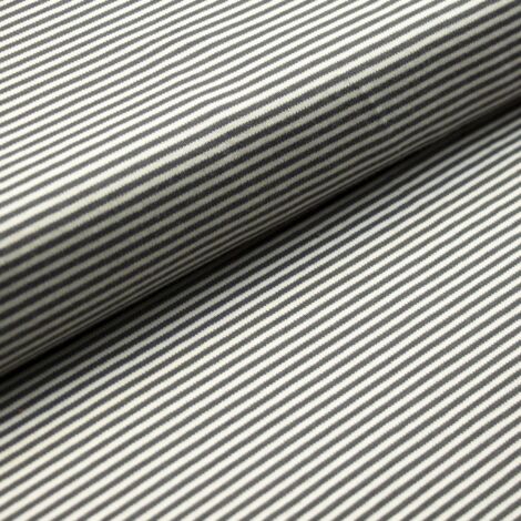 Coupon Jersey-interlock ligné gris foncé et écru | 60x160 cm