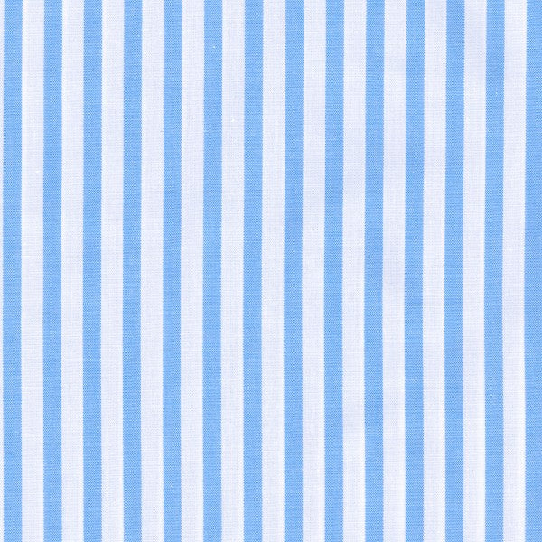 Popeline tissée à rayures bleues ciel | 10 cm