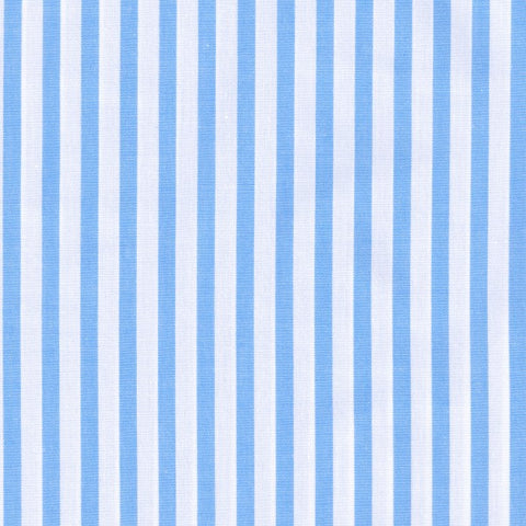 Popeline tissée à rayures bleues ciel | 10 cm