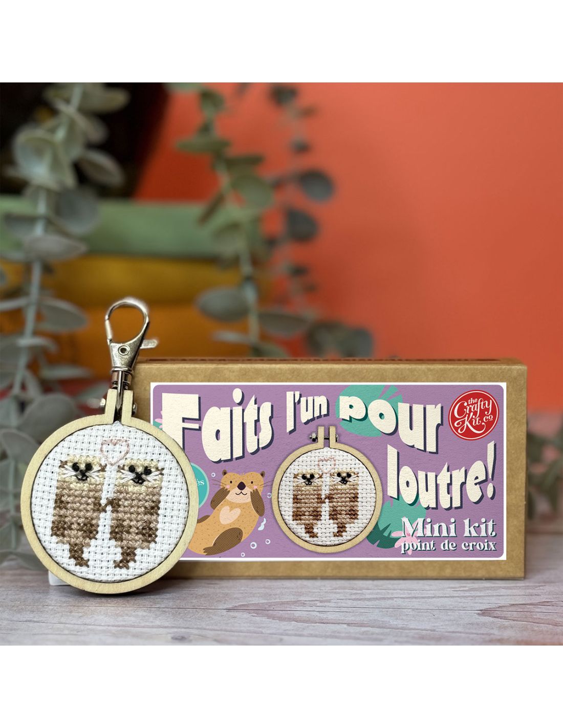 Mini kit point de croix Faits l'un pour loutre