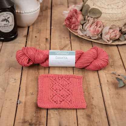 Fil à tricoter Damya chanvre & coton bio, coloris Ancolie — Atelier-53